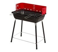 AKTIVE Barbacoa carbón portátil, Con cortavientos, De acero, Parrilla regulable 4 alturas, Tamaño pequeño, 42x42x54 cm, Cocina exterior, Para espacios pequeños (63110)