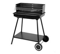 Aktive barbacoa portátil carbón regulable en altura c/2 ruedas y asa transporte 82 cm
