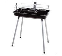 AKTIVE Barbacoa Rectangular, Color Negro, Mide 58x38x75 cm, 2 Niveles de cocción, Patas estables, Acero Resistente, Mini Parrilla carbón extraíble (63179)