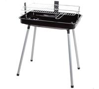 AKTIVE Barbacoa Rectangular, Color Negro, Mide 58x38x75 cm, 2 Niveles de cocción, Patas estables, Acero Resistente, Mini Parrilla carbón extraíble (63179)