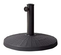 AKTIVE Base sombrilla redonda, Parasol exterior 44,5x33 cm, Poliresina negra, Tubo acero Ø38-48 mm, Soportes sombrillas, Jardín, Terraza, Resistente, Ajustable, Duradero (53902)