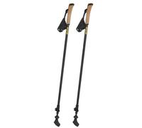 AKTIVE Bastón Extensible Senderismo, Empuñadura Corcho, Punta metálica o Goma, Longitud Regulable 82-135 cm, Sistema de Cierre rápido, Correa Ajustable, Bastones de Trekking Plegables (54183)