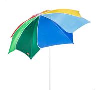 AKTIVE BEACH Sombrilla de playa inclinable, D180 cm, Diseño multicolor, Con protección UV50, Material oxford, Con 8 varillas, Para exterior, Para jardín, Para terraza (62524)