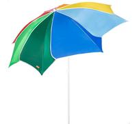 AKTIVE BEACH Sombrilla de playa inclinable, D200 cm, Diseño multicolor, Con protección UV50, Material oxford, Con 8 varillas, Para exterior, Para jardín, Para terraza (62525)