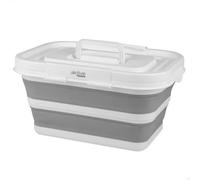 AKTIVE Cesta Plegable 15 litros, Formato Rectangular, 46 x 33 x 23 cm, con Tapa y Cierres de Seguridad, Plegado Compacto, Libre de BPA, Caja de Almacenamiento portátil (63118)