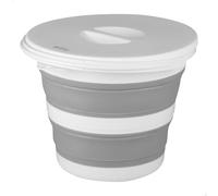 AKTIVE Cubo Plegable 5 litros, Formato Circular, Ø25x20 cm, con Tapa y Cierre de Seguridad, Plegado Compacto, Libre de BPA, Caja de Almacenamiento portátil, para hogar, Camping y Picnic (63116)
