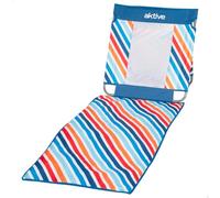 AKTIVE Esterilla Playa con Respaldo, 175x55x55 cm, Multicolor, Acolchada, Soporta 110 kg, Nevera, Estructura Acero, Tejido poliéster, Asa Hombro de Transporte, Tumbona reclinable (62538)