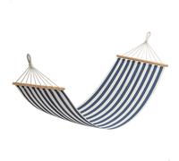 Aktive - hamaca colgante 200x100 cm de algodón y poliéster a rayas, con soportes de madera, ideal para jardín, terraza o camping
