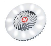 AKTIVE 63078 Lámpara LED Multiusos 3 en 1, Ventilador con 3 velocidades, Batería Recargable, Powerbank Integrado, 54 Leds Blancos 300 lúmenes, Diseño portátil con Gancho, IP30 Resistente al Agua