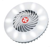 Aktive - Lámpara LED recargable con ventilador y cargador USB, portátil y multifunción, con 54 luces LED de alta luminosidad, 3 velocidades de ventilación y batería de larga duración. Ideal para