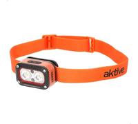 AKTIVE Linterna LED cabeza, Rojo, 25x5,5x3,5 cm, 170 lúmenes, 6 LEDs, Cinta ajustable, Alcance de 10 m, Autonomía 2,5 h, Sensor de movimiento, Batería recargable USB, Luz frontal (63202)