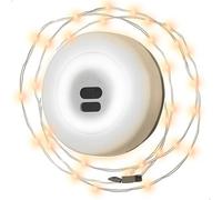 AKTIVE Luz LED camping, 2 en 1, 12x4 cm, Guirnalda enrollable 10 metros, 136 LEDs, 200 lúmenes, 3 modos de luces, cable USB incluido, Autonomía de 6 horas (63199)