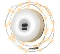 AKTIVE Luz LED camping, 2 en 1, 12x4 cm, Guirnalda enrollable 10 metros, 136 LEDs, 200 lúmenes, 3 modos de luces, cable USB incluido, Autonomía de 6 horas (63199)