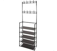 AKTIVE MAX Home Armario Abierto, 60x25x173 cm, Peso máximo soportado 14 kg, con 5 baldas, 16 Perchas para Colgar, para Entrada, Dormitorio, Organizador de Ropa (18813)