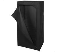 AKTIVE MAX Home Armario ropero Tela, 88x45x167 cm, 1 Barra, Cubierta Enrollable, Funda Textil extraíble Negro, Peso soportado 8 kg, Muebles Camping, Estancia Temporal (18801)
