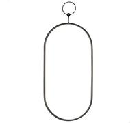 AKTIVE MAX Home Espejo Pared Ovalado 25x50 cm, Enganche metálico Negro, Marco Metal, Cristal, Espejo Decorativo, Fácil fijación (Tornillos no incluidos), Ideal baños, dormitorios (18448)