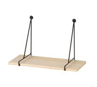 AKTIVE MAX Home Estante de Pared, 30 cm, con Soportes Triangulares metálicos, Flotante, Balda Efecto Madera, para Cuadros, Decoración, Salón, Comedor, Cocina, Baño (18488)