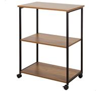 AKTIVE MAX Home Estantería con Ruedas, 3 estantes, 48x30x62 cm, Acero y Madera, Fácil Montaje, Resistente, Duradera, Muebles de salón, Estanterías Madera, Librería (18457)