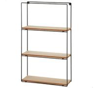 AKTIVE MAX Home Estantería de Pared, 30x10x50 cm, Peso máximo soportado 6 kg, 3 baldas, con Estructura Metal, Rectangular, Diseño Moderno para Colgar, Decoración salón, Dormitorio (18474)