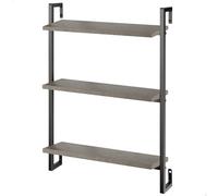 AKTIVE MAX Home Estantería de Pared, 40x12x55 cm, Soporta hasta 6 kg, 3 baldas, Efecto Cemento, Estructura Metal Negra, Estantería Decorativa, para Cocina, Salón, Oficina, Dormitorio (18477)