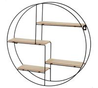 AKTIVE MAX Home Estantería de Pared, D50x10 cm, Peso máximo 4 kg, Redonda, con 4 baldas, Diseño Decorativo metálico, con Estructura Circular, para Colgar, Salón, Dormitorio, Oficina (18475)