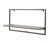 AKTIVE MAX Home Estantería de Pared, Peso máximo soportado 5 kg, con balda, Efecto Cemento, Estructura metálica Negra, Diseño Rectangular, para salón, Entrada, Dormitorio, Cocina (18481)
