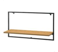AKTIVE MAX Home Estantería de Pared, Peso máximo soportado 5 kg, con balda, Efecto Roble, Estructura metálica Negra, Diseño Rectangular, para salón, Entrada, Dormitorio, Cocina (18480)