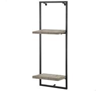 AKTIVE MAX Home Estantería de Pared, Soporta hasta 4 kg, con 2 baldas, Efecto Cemento, Estructura metálica, Decorativa, Negra, Diseño Vertical, para salón, Entrada, Dormitorio, Cocina (18483)