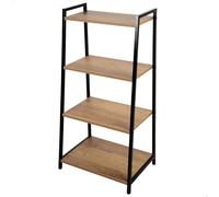 AKTIVE MAX Home Estantería Escalera Fija 4 Niveles, 43x30x90 cm, Madera y Metal, Peso máximo soportado 16 kg, Librerías, Estanterías almacenaje, Mueble salón, Estilo Industrial (18454)