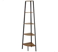 AKTIVE MAX Home Estantería esquinera, 30x30x135 cm, con 5 Niveles, Acero, Madera, Fácil Montaje, Almacenaje, Organización, Estanterías Altas, Decoración, Dormitorio, Salón, Baño (18459)