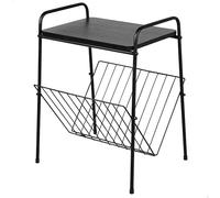 AKTIVE MAX Home Mesa Auxiliar 36x29x46 cm, Peso máximo soportado 5 kg, con revistero de Metal, Estructura metálica Negra, Organización para salón, Oficina, Entrada (18506)
