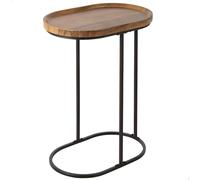 AKTIVE MAX Home Mesa Auxiliar, 45x30x60 cm, Peso máximo soportado 5 kg, Redonda, Efecto Roble, Estructura metálica Negra, Mesita de Centro, Decoración para salón, Dormitorio, Oficina (18503)