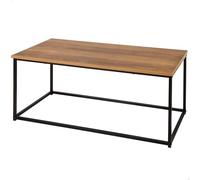 AKTIVE MAX Home Mesa Auxiliar, 90x48x40 cm, Peso máximo soportado 20kg, Estructura metálica Negra, Efecto Roble, Mesas de Centro, Café, para Salón, Comedor, Oficina (18514)