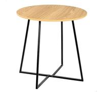 AKTIVE MAX Home Mesa Auxiliar de Madera, 40x40 cm, Peso máximo soportado 5 kg, Efecto Roble, Estructura metálica Negra, Patas en Cruz, Decoración salón, Comedor, Cocina (18505)