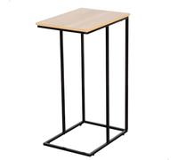 AKTIVE MAX Home Mesa Auxiliar en Forma de C, Madera y Acero, 40 x 30 x 66 cm, 6 kg máx, Forma Rectangular, Sistema de nivelación, Estable y Resistente, Mesita de sofá (18423)