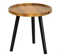 AKTIVE MAX Home Mesa Auxiliar Redonda 38x37 cm, Peso máximo 5 kg, Mesas de Centro, Madera Efecto Natural, Patas metálicas Negras, Diseño Moderno, para salón, Dormitorio o recibidor (18498)