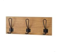 AKTIVE Max Home Perchero de pared 40x7x15 cm, Con 3 perchas, Peso máximo soportado 3 kg, Efecto madera, Para colgar abrigos, Sombreros, Bolsos (18520)