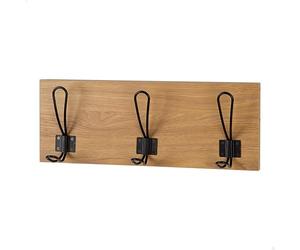 AKTIVE Max Home Perchero de pared 40x7x15 cm, Con 3 perchas, Peso máximo soportado 3 kg, Efecto madera, Para colgar abrigos, Sombreros, Bolsos (18520)