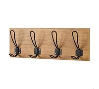 AKTIVE Max Home Perchero de pared 45x7x15 cm, Con 4 perchas, Peso máximo soportado 4 kg, Efecto madera, Para colgar abrigos, Sombreros, Bolsos (18521)
