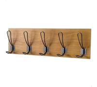 AKTIVE Max Home Perchero de pared 47x7x15 cm, Con 5 perchas, Peso máximo soportado 5 kg, Efecto madera, Para colgar abrigos, Sombreros, Bolsos (18522)