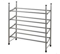 AKTIVE MAX Home Zapatero metálico, Entrada recibidor, 62-112x22x67 cm, 4 Niveles, Plástico y Acero, Máx. 16 kg, Estilo Industrial, Abierto, Estantería para Zapatos, Organización Calzado (18918)