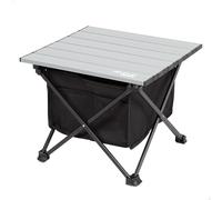 Aktive - Mesa camping plegable pequeña, 38x34x30 cm, negro y gris, de aluminio y poliéster, con zona de almacenaje y topes antivuelco, tablero desmontable, máx. 30 kg, incluye bolsa de transporte,
