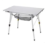 AKTIVE Mesa plegable, 90x51x45/70 cm, Altura ajustable, Topes antideslizantes, Máx. 30 kg, Malla extraíble, Bolsa de transporte, Mesa camping y picnic, Mesas plegables