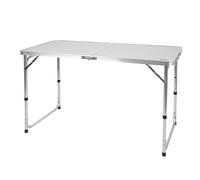 AKTIVE Mesa plegable, 120x60x60/70 cm, Altura ajustable, Topes antideslizantes, Soporta 30 kg, Cierre seguridad, Asa mano transporte, Mesas de camping, Playa, Jardín (63088)