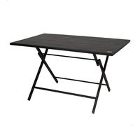 AKTIVE Mesa Plegable jardín 120x75x70 cm, Acero Negro Resistente, Agujero para sombrilla (no incluida), Apta para 4 Personas, Máx 30 kg, Optima para Exterior e Interior, Jardines y terrazas (61148)