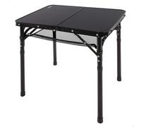 AKTIVE Mesa plegable pequeña, Negro, 60x45x27/56 cm, Altura ajustable, Topes antideslizantes, Soporta 30 kg, Asas transporte, Incluye red auxiliar desmontable, Mesas de camping, Playa, Jardín (63086)