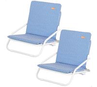 AKTIVE Pack 2 asiento playa bajo 46x50x60 cm rayas azules (85568)
