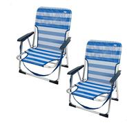 Aktive pack 2 sillas de playa fijas y plegables a rayas
