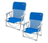 Aktive pack 2 sillas de playa plegables azul c/respaldo fijo