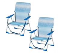 Aktive pack 2 sillas de playa plegables rayas antivuelco 55 cm